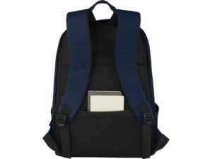 Рюкзак для ноутбука 15,6 дюймов с защитой от кражи Joey объемом 18 л из брезента, переработанного по стандарту GRS, темно-синий — изображение 6