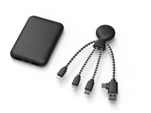 Портативное зарядное устройство BioPack c кабелем Mr. Bio, 5000 mAh, черный — изображение 2