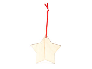 Деревянное новогоднее украшение JINGLE, звезда, натуральный — изображение 6