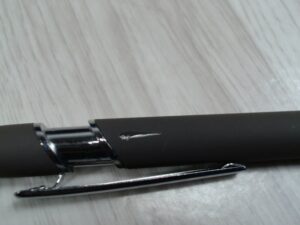 Ручка металлическая soft-touch шариковая со стилусом Sway, серый/серебристый (P) — изображение 7