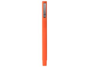 Ручка шариковая пластиковая Quadro Soft, квадратный корпус с покрытием софт-тач, оранжевый/черный — изображение 3