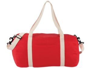 Хлопковая сумка Barrel Duffel, красный/бежевый — изображение 2