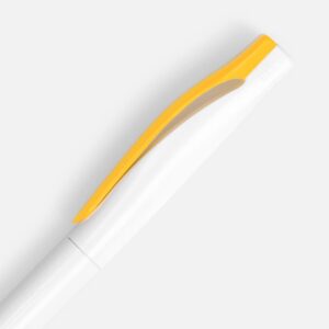 Ручка шариковая Pin, белая с желтым — изображение 3