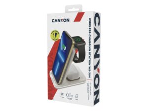 Беспроводное зарядное устройство 3-в-1 CANYON WS-304 (CNS-WCS304B), 15W, бежевый — изображение 8