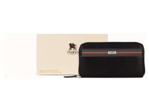 Кошелек Mano Don Leonardo, с RFID защитой, натуральная кожа в черном цвете, 19 х 2 х 10,5 см — изображение 6