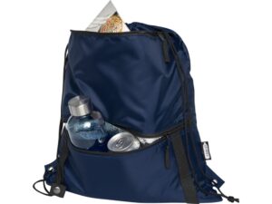 Изолированная сумка со шнурком Adventure объемом 9 л из переработанных материалов, соответствующих стандарту GRS, темно-синий — изображение 4