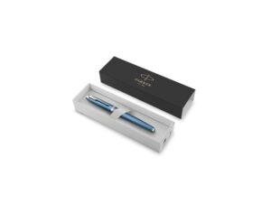 Ручка роллер Parker IM Premium T318  Blue Grey CT, стержень: F, цвет чернил: black, в подарочной упаковке. — изображение 2