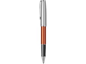Ручка-роллер Parker Sonnet Essentials Orange SB Steel CT, цвет чернил black,перо: F, в подарочной упаковке. — изображение 3