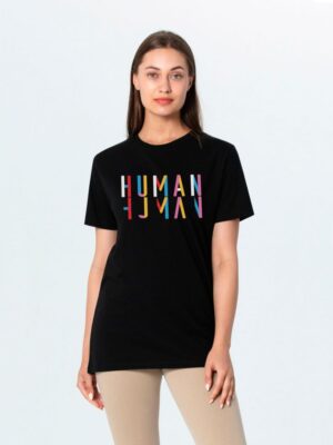 Футболка Human, черная — изображение 4