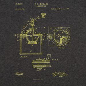Футболка приталенная Old Patents. Coffee Mill, черный меланж — изображение 3