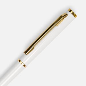 Ручка шариковая Hotel Gold, ver.2, глянцевая белая — изображение 3