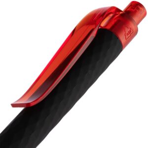 Ручка шариковая Prodir QS01 PRT-T Soft Touch, черная с красным — изображение 5