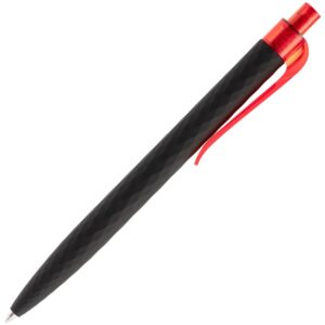 Ручка шариковая Prodir QS01 PRT-T Soft Touch, черная с красным — изображение 3
