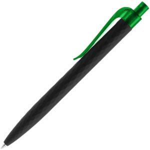 Ручка шариковая Prodir QS01 PRT-T Soft Touch, черная с зеленым — изображение 2