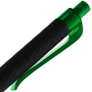 Ручка шариковая Prodir QS01 PRT-T Soft Touch, черная с зеленым — изображение 6