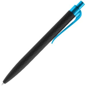 Ручка шариковая Prodir QS01 PRT-T Soft Touch, черная с голубым — изображение 3