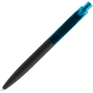 Ручка шариковая Prodir QS01 PRT-T Soft Touch, черная с голубым — изображение 4