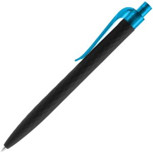 Ручка шариковая Prodir QS01 PRT-T Soft Touch, черная с голубым — изображение 2