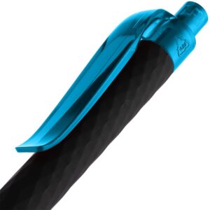 Ручка шариковая Prodir QS01 PRT-T Soft Touch, черная с голубым — изображение 5