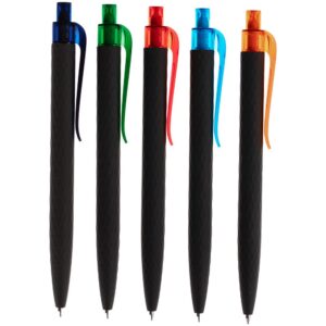 Ручка шариковая Prodir QS01 PRT-T Soft Touch, черная с голубым — изображение 7
