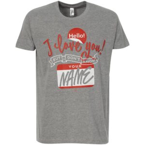 Футболка Hello! I Love You!, серый меланж — изображение 2