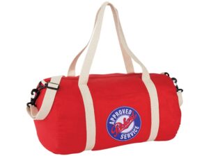 Хлопковая сумка Barrel Duffel, красный/бежевый — изображение 4