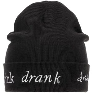 Шапка с вышивкой Drunk, черная — изображение 5