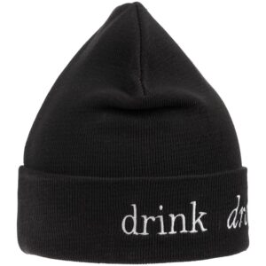 Шапка с вышивкой Drunk, черная — изображение 4
