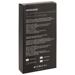 Аккумулятор Quick Charge Wireless 10000 мАч, черный — изображение 12