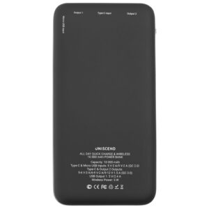 Аккумулятор Quick Charge Wireless 10000 мАч, черный — изображение 4