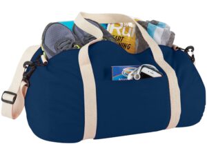 Хлопковая сумка Barrel Duffel, темно-синий/бежевый — изображение 3