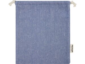 Средняя подарочная сумка Pheebs объемом 1,5 л из хлопка плотностью 150 г/м2, синий — изображение 3