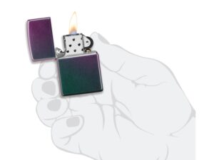 Зажигалка ZIPPO Classic с покрытием Iridescent, латунь/сталь, фиолетовая, матовая, 38x13x57 мм — изображение 5