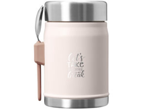 Банка для еды объемом 400 мл с ложкой-вилкой Stanley Legendary - Light pink — изображение 5