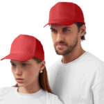 Бейсболка Poly 5-ти панельная 120 гр, красный