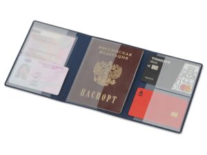 Обложка на магнитах для автодокументов и паспорта Favor, синяя — изображение 2