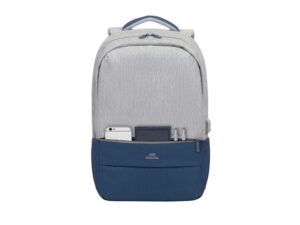 RIVACASE 7567 grey/dark blue рюкзак для ноутбука 17.3 / 6 — изображение 17