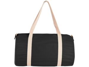Хлопковая сумка Barrel Duffel, черный/бежевый — изображение 2