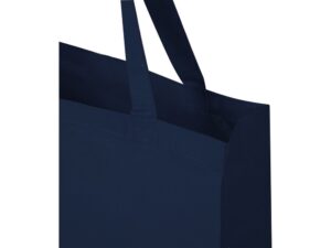Madras эко- сумка с ластовицей из переработанного хлопка, сертифицированного согласно GRS, плотностью 140 г/м² - Темно - синий — изображение 4