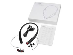 Беспроводные наушники с микрофоном Soundway, черный/красный — изображение 4