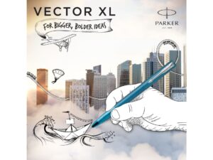 Ручка-роллер Parker Vector XL Teal CT, цвет чернил black, стержень: F, в подарочной упаковке. — изображение 16