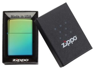 Зажигалка ZIPPO Classic с покрытием High Polish Teal, латунь/сталь, зелёная, глянцевая, 38x13x57 мм — изображение 7