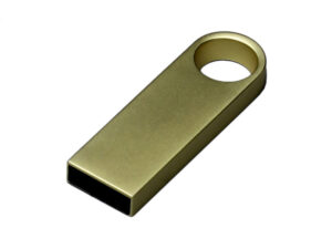 USB 2.0-флешка на 4 Гб с мини чипом и круглым отверстием, золотистый — изображение 2