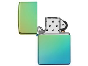 Зажигалка ZIPPO Classic с покрытием High Polish Teal, латунь/сталь, зелёная, глянцевая, 38x13x57 мм — изображение 3