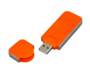 USB-флешка на 4 Гб в стиле I-phone, прямоугольнй формы, оранжевый — изображение 2