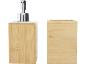 Набор из 3 аксессуаров из бамбука для ванной комнаты Hedon, natural — изображение 2