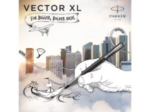 Ручка-роллер Parker Vector XL Black CT, стержень: F, цвет чернил:black, в подарочной упаковке — изображение 15