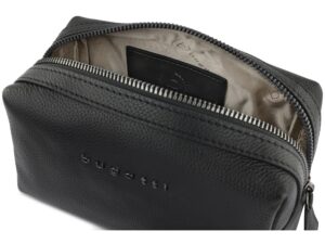 Косметичка BUGATTI Bella, чёрная, воловья кожа/полиэстер, 19х8,5х11 см — изображение 6