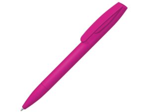 Шариковая ручка Coral Gum  с прорезиненным soft-touch корпусом и клипом., розовый