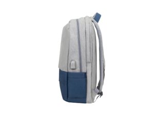 RIVACASE 7567 grey/dark blue рюкзак для ноутбука 17.3 / 6 — изображение 4